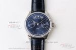 Replica YL V2 Upgrade IWC Portuguese Blue Dial Black Leather Strap 44 MM Automatic Watch
